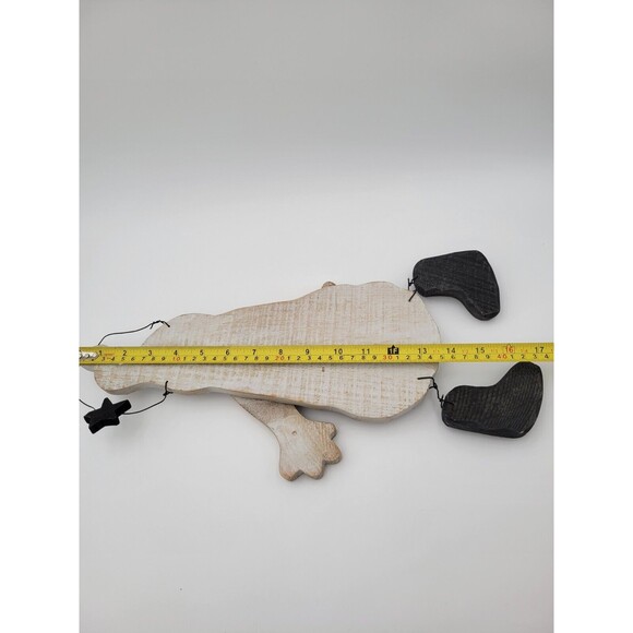 Rustic Ghost In Boots Hanging Decoration Wooden Halloween Primitive Decor 17" - Picture 5 of 5